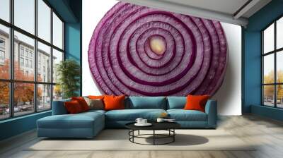 red onion vegetable isolated on white background with shadow Wall mural