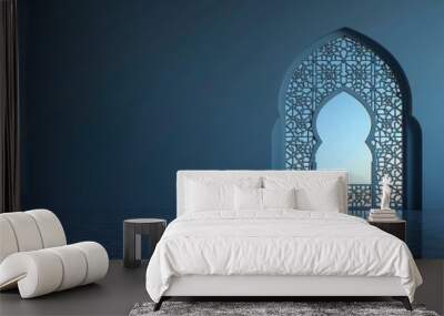 Islamic design greeting card background Islamic window and reflect  Wall mural