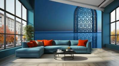 Islamic design greeting card background Islamic window and reflect  Wall mural