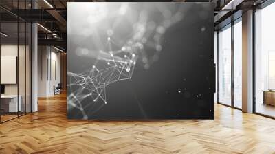 Abstract Digital Network With Glowing Points Wall mural