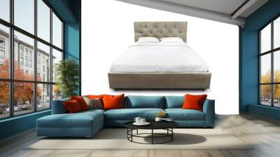 contemporary bed isolated on white background Wall mural