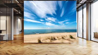 Seascape with dramatic blue sky and clouds Wall mural