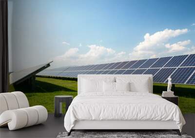 Solar panel, photovoltaic, alternative electricity source - concept of sustainable resources Wall mural