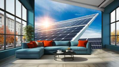 Solar panel, photovoltaic, alternative electricity source - concept of sustainable resources Wall mural