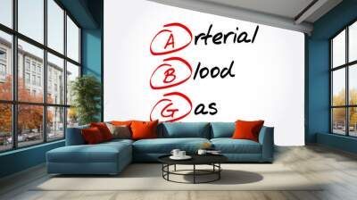 ABG - Arterial Blood Gas acronym, concept background Wall mural