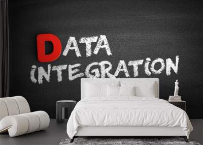 Data Integration text on blackboard, technology concept background Wall mural