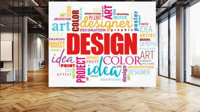 DESIGN word cloud collage, creative business concept Wall mural