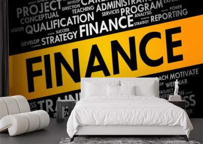 FINANCE word cloud collage, business concept background Wall mural