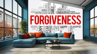 Forgiveness word cloud collage, social concept background Wall mural