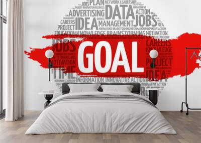 Goal word cloud, business concept Wall mural