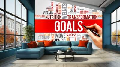 GOALS word cloud, fitness, sport, health concept Wall mural