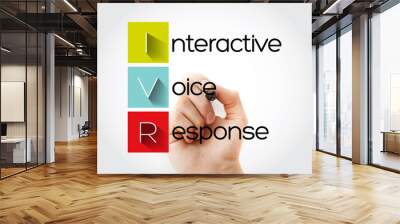 IVR - Interactive Voice Response acronym with marker, technology concept background Wall mural