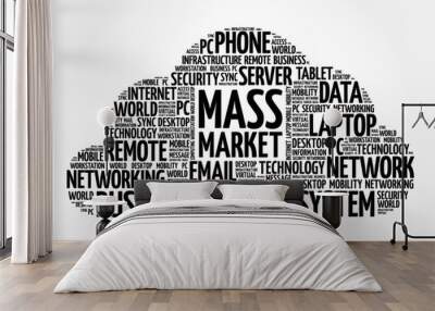 Mass Market word cloud concept Wall mural