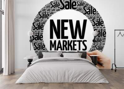 New Markets words cloud, business concept background Wall mural