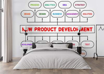 New product development mind map process, business concept for presentations and reports Wall mural