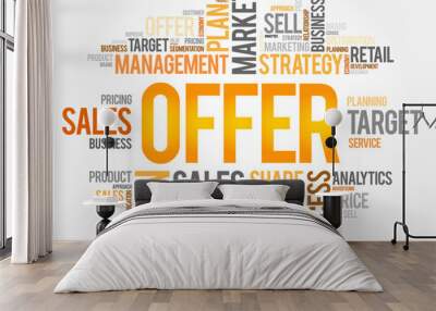 Offer word cloud collage, business concept background Wall mural