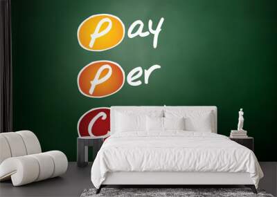 Pay per click PPC, business concept acronym on blackboard Wall mural