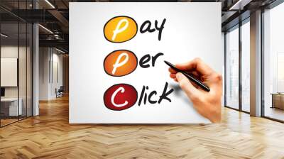 Pay per click PPC, business concept acronym Wall mural