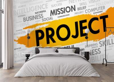 PROJECT word cloud, business concept Wall mural