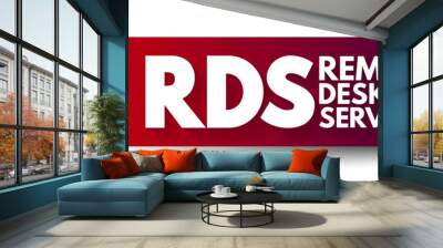 RDS - Remote Desktop Services acronym, technology concept background Wall mural