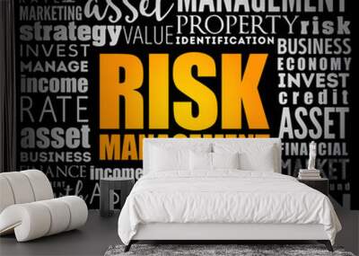 Risk Management word cloud collage, business concept background Wall mural