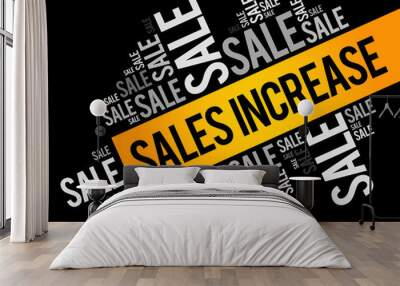 Sales Increase word cloud collage, business concept background Wall mural