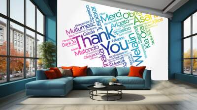 Thank You Word Cloud concept background in many languages Wall mural