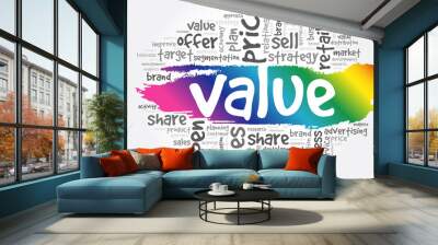 Value word cloud, business concept background Wall mural