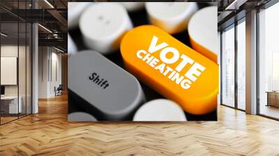 Vote Cheating text concept button on keyboard for presentations and reports Wall mural