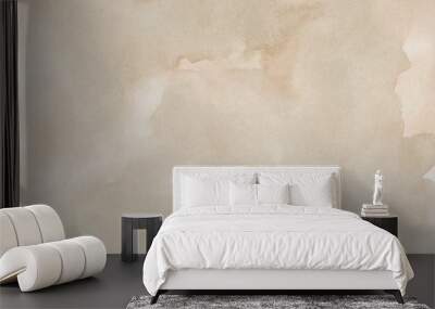 abstract beige splotchy ink watercolor paper background Wall mural