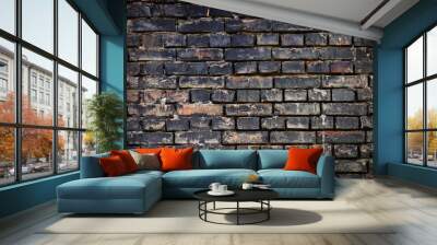 old black brick wall Wall mural