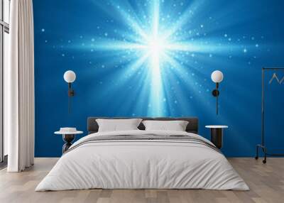 Bright Star Background with Cross Wall mural