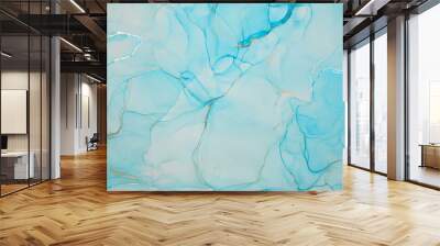  Abstract colorful background, wallpaper. Mixing acrylic paints. Modern art. Paint marble texture. Alcohol ink colors  translucent Wall mural