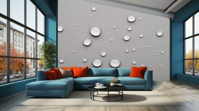 water drops on a gray background Wall mural