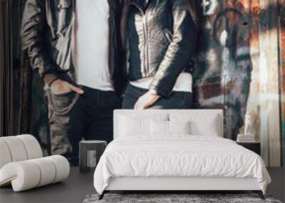 young urban couple posing Wall mural