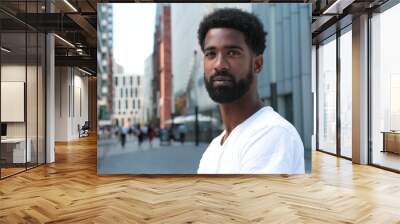 Beautiful black man outside Wall mural