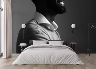 Black and white portrait of a black man Wall mural