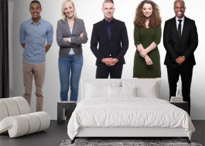 group of 5 different people Wall mural