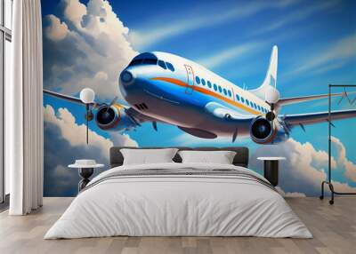 Illustrating the Skies: The Art of Airplanes (AI Generated) Wall mural