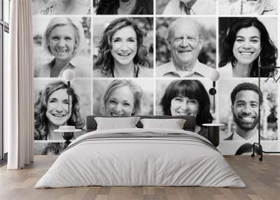 Portraits of beautiful commercial people Wall mural