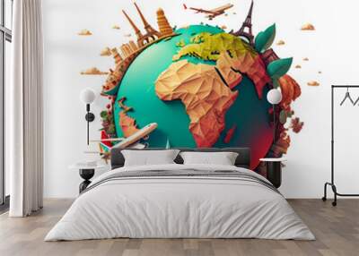 Time to travel around the world! (AI Generated) Wall mural