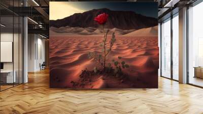 Lonely rose in the desert Wall mural