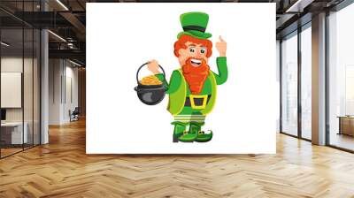  leprechaun and cauldron with coins Wall mural