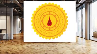 bhai dooj indian bindi in seal stamp detailed style icon vector design Wall mural