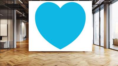 blue love heart on white background Wall mural