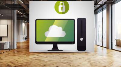 Cloud computing design. Trip icon. Flat illustration Wall mural