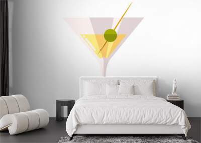 cocktail with olive drink beverage alcohol icon isolated Wall mural