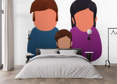 couples relationship family child faceless ector icon illustration Wall mural