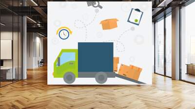 Delivery design illustration Wall mural