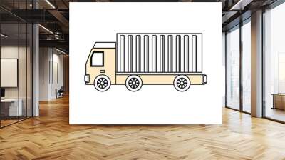 Delivery truck vehicle icon vector illustration graphic design Wall mural